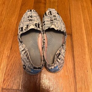 TOMS Blue and Black Slip-On Shoes